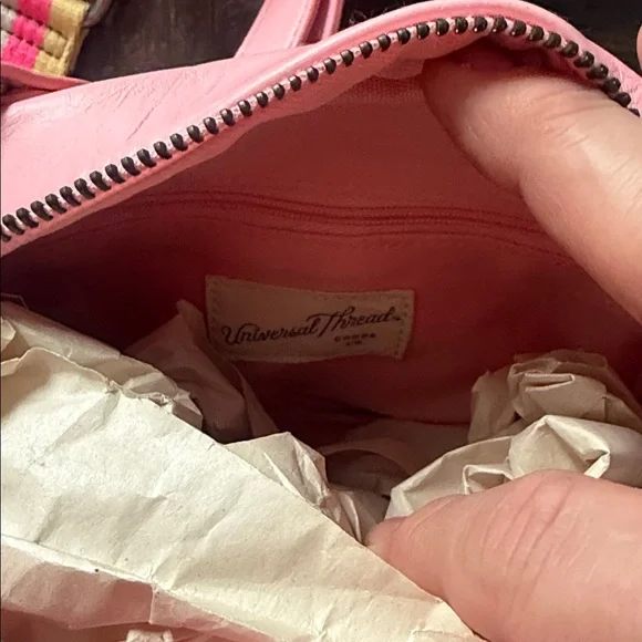 Universal Thread Pink Crossbody Bag with Multicolor Stripe Strap - Picture 4 of 4